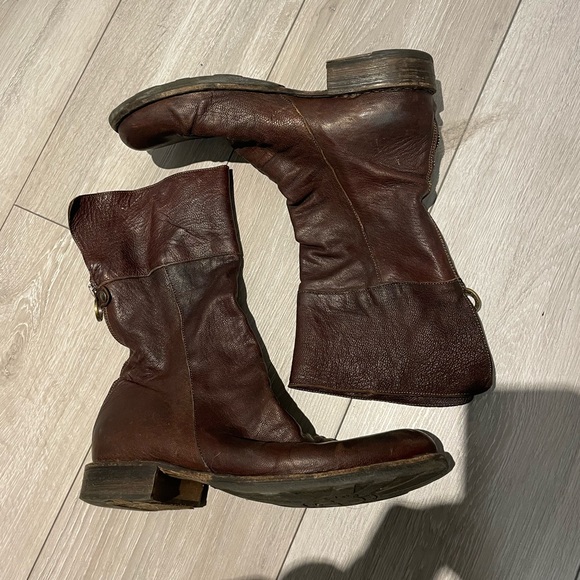 Fiorentini + Baker Red Leather Boots - Picture 2 of 8